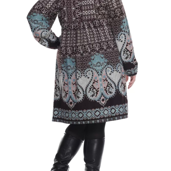Boho Coastal Cowgirl Embroidered Sweater Dress size XL Soft Flattering Stretch - Picture 6 of 7